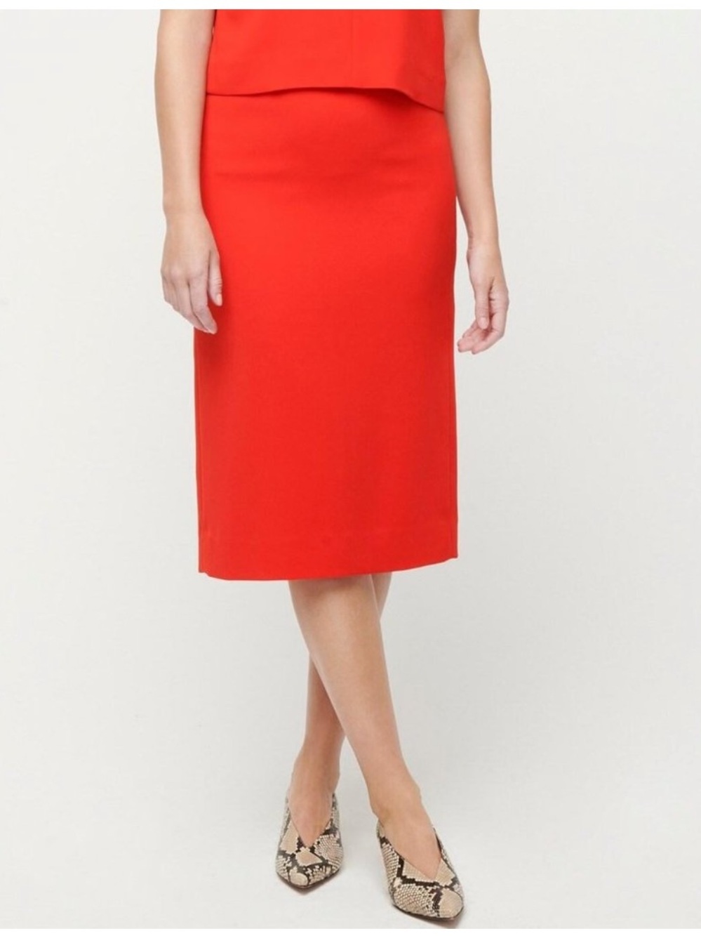 J. Crew 365 Crepe Red Pencil Skirt size 4